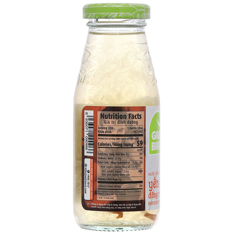 Nước Yến Đông Trùng Hạ Thảo Green Bird Nutrinest lốc 6 chai x 185ml - 10